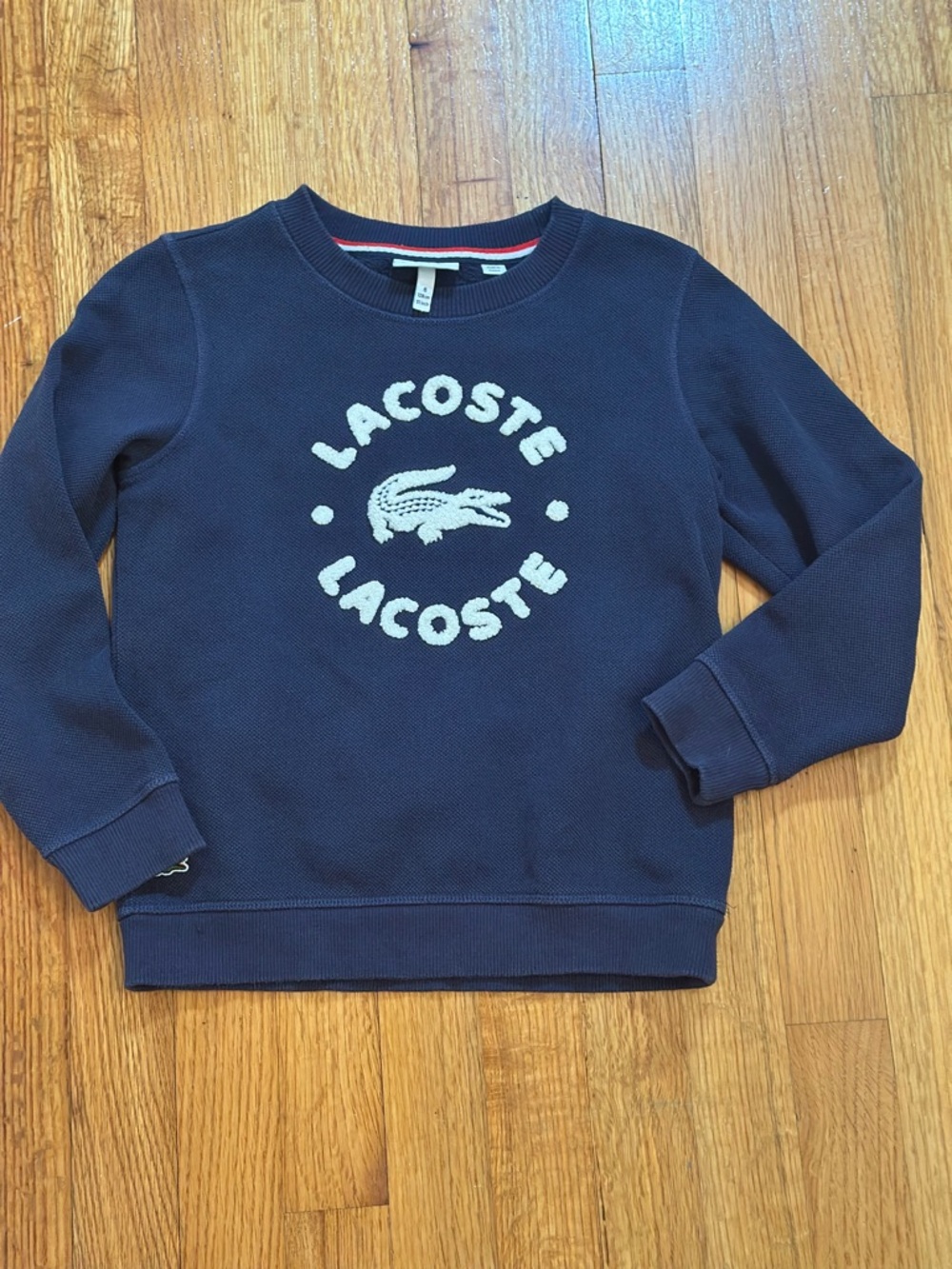 LACOSTE Boys  Logo Sweatshirt in Navy SIZE XL (f6)
